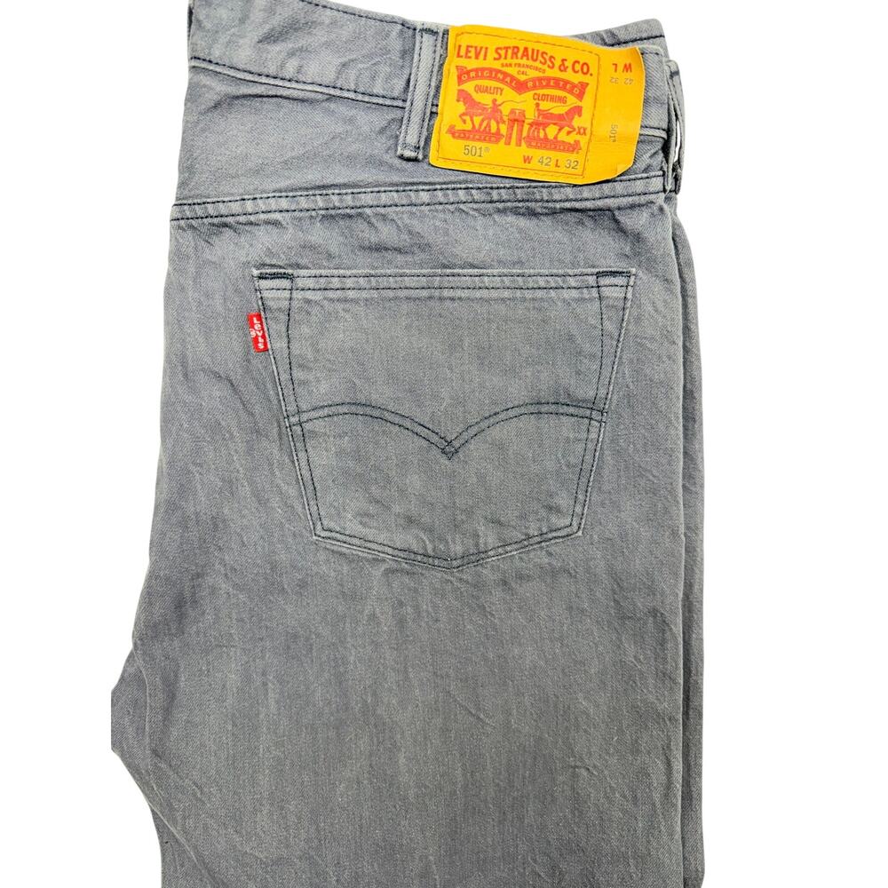 Levi’s 501 Men’s Jeans 42x32 Blue Gray Wash Original Fit Straight Leg Button Fly